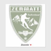 Sticker Ski Zermatt Suisse (Feuille)