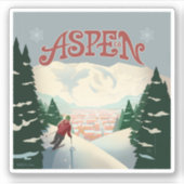 Sticker Skier d'Aspen | Colorado (Devant)