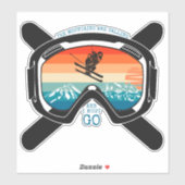Sticker Skier Snowboardeur Les Montagnes Appelent (Feuille)