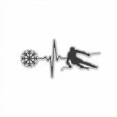 Sticker Skiing - Skiing Heartbeat Skier Gift (Devant)
