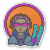 Sticker Skiing winter (Devant)