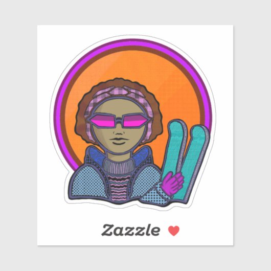 Sticker Skiing winter (Feuille)