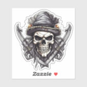 Sticker Skull and Crossbones (Feuille)