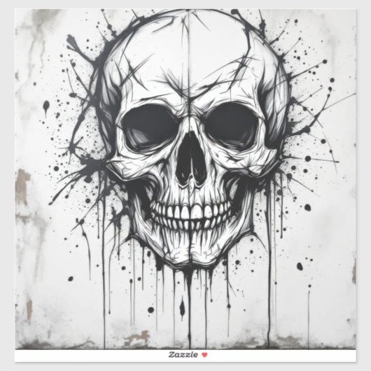 STICKER SKULL DE STYLE GRAFFITI (Feuille)