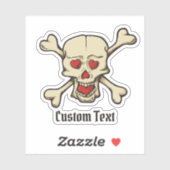 Sticker Skull with Hearts (Feuille)