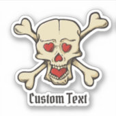 Sticker Skull with Hearts (Devant)