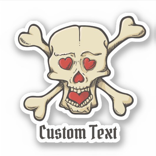 Sticker Skull with Hearts (Devant)