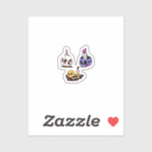 Sticker Skulls and Candles Illustration Set (Feuille)