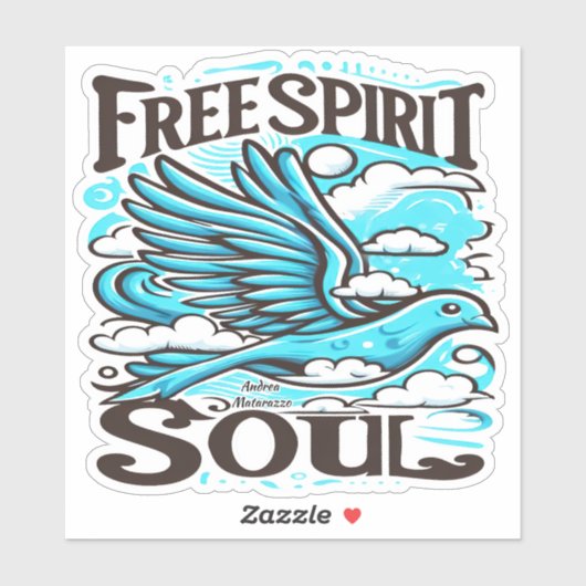 Sticker Sky Bird avec l'esprit et l'âme libres (Feuille)