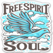 Sticker Sky Bird avec l'esprit et l'âme libres (Devant)