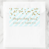 Sticker Sky Blue Gold Stripes Baby shower Favorise (Sac)
