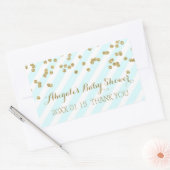 Sticker Sky Blue Gold Stripes Baby shower Favorise (Enveloppe)