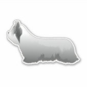 Sticker Skye Terrier Chien race Vue latérale Silhouette (Devant)