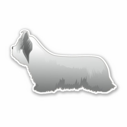 Sticker Skye Terrier Chien race Vue latérale Silhouette (Devant)