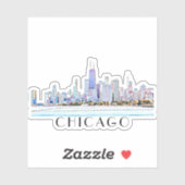 Sticker Skyline de Chicago (Feuille)