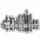 Sticker Skyline de Detroit, Michigan (Devant)