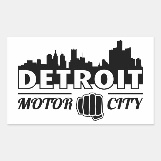 Sticker Skyline de Detroit Motor City (Devant)