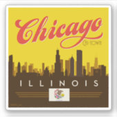 Sticker Skyline de l'Illinois (Devant)