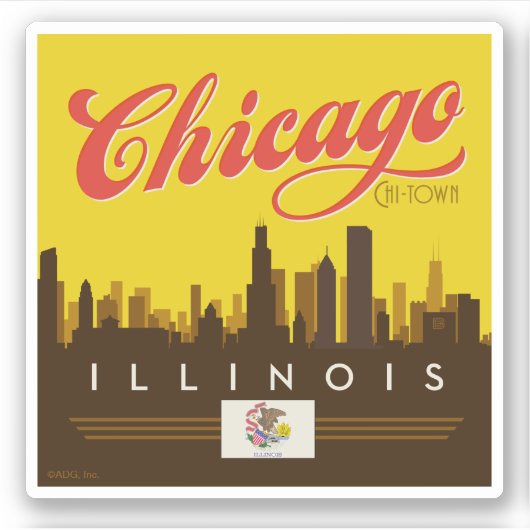 Sticker Skyline de l'Illinois (Devant)