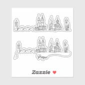 Sticker Skyline de Prague (Feuille)