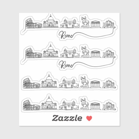 Sticker Skyline de Rome City (Feuille)