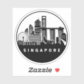 Sticker Skyline de Singapour (Feuille)