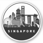 Sticker Skyline de Singapour (Devant)