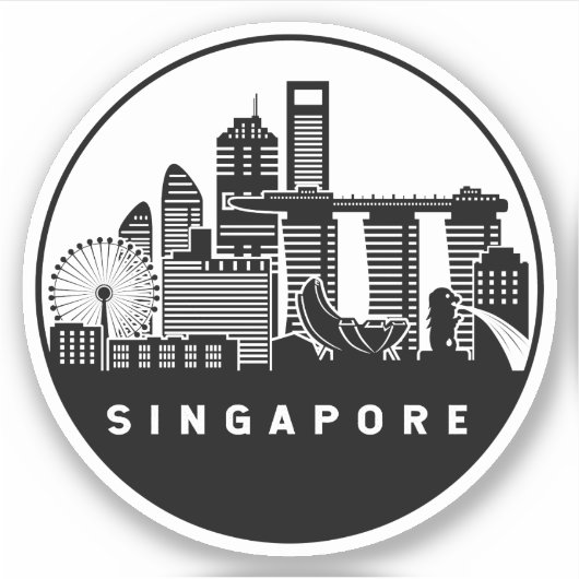 Sticker Skyline de Singapour (Devant)