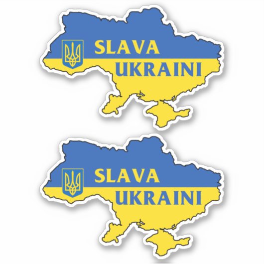 Sticker Slava Ukraine Ukraine Ukraine drapeau ukrainien St (Devant)