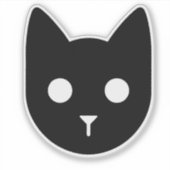 Sticker "Sleek & Éffrayant - Tête de chat noire" (Devant)