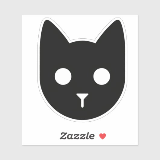 Sticker "Sleek & Éffrayant - Tête de chat noire" (Feuille)