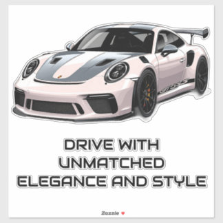 Sticker Sleek White Porsche 911 GT3 RS Sports Car