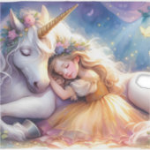 Sticker Sleeping Girl Unicorn Dreamscape (Devant)