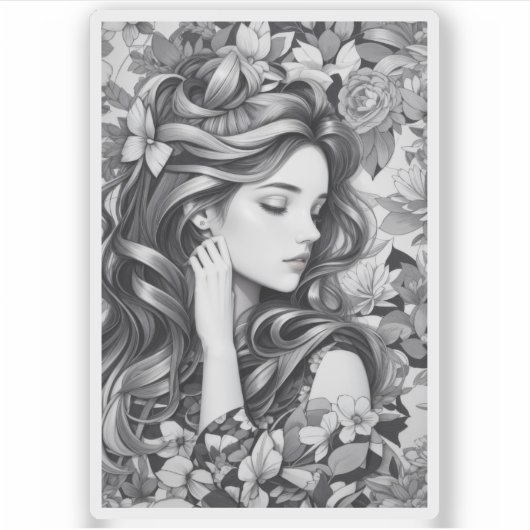 Sticker Sleeping Woman (Devant)