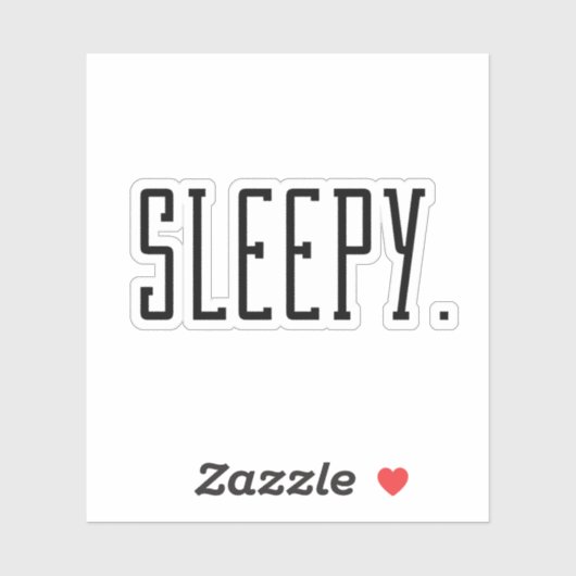 Sticker Sleepy. Typographie (Feuille)
