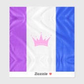 Sticker SlipperyJoe drag drapeau de fierté violet blanc bl (Feuille)