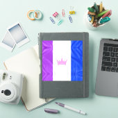 Sticker SlipperyJoe drag drapeau de fierté violet blanc bl (Couverture iPad)