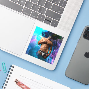 Sticker SlipperyJoe homme musclé sous-vêtements bulle dyna