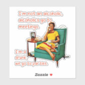 Sticker SlipperyJoe socialiser la fête de la boisson vinta (Feuille)