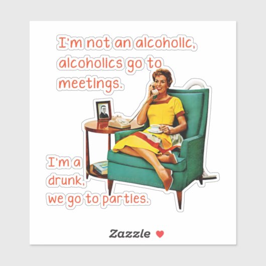 Sticker SlipperyJoe socialiser la fête de la boisson vinta (Feuille)