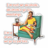 Sticker SlipperyJoe socialiser la fête de la boisson vinta (Devant)