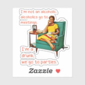 Sticker SlipperyJoe socialiser la fête de la boisson vinta (Feuille)