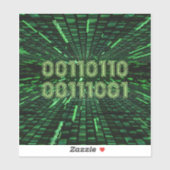 Sticker SlipperyJoe's 69 code binaire dynamique ordinateur (Feuille)