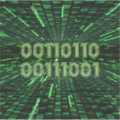 Sticker SlipperyJoe's 69 code binaire dynamique ordinateur (Devant)