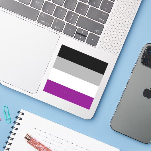 Sticker SlipperyJoe's asexual pride flag emphasizing inclu (Ordinateur portable avec iPhone)