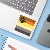 Sticker SlipperyJoe's Bear Pride drapeau de la texture du  (Ordinateur portable avec iPhone)