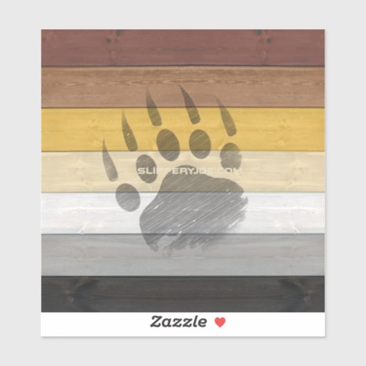 Sticker SlipperyJoe's Bear Pride drapeau de la texture du  (Feuille)