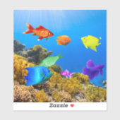 Sticker SlipperyJoe's Fish Pride tropicale vert bleu pourp (Feuille)