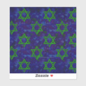 Sticker SlipperyJoe's Hanukkah rangées vertes Étoiles de D (Feuille)