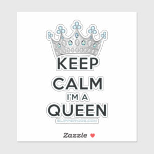 Sticker SlipperyJoe's Keep Calm Queen couronne joyaux a